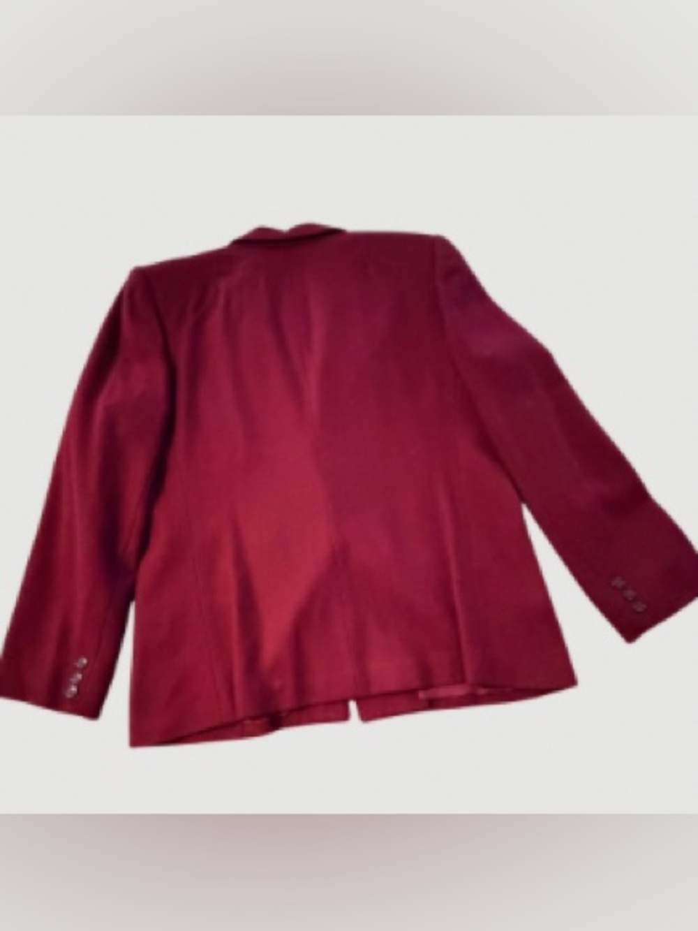 Vintage Koret 100% Wool Blazer, Burgundy, Size 14 (Fits Modern 10/12) - Picture 9 of 11